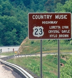 country music highway sign