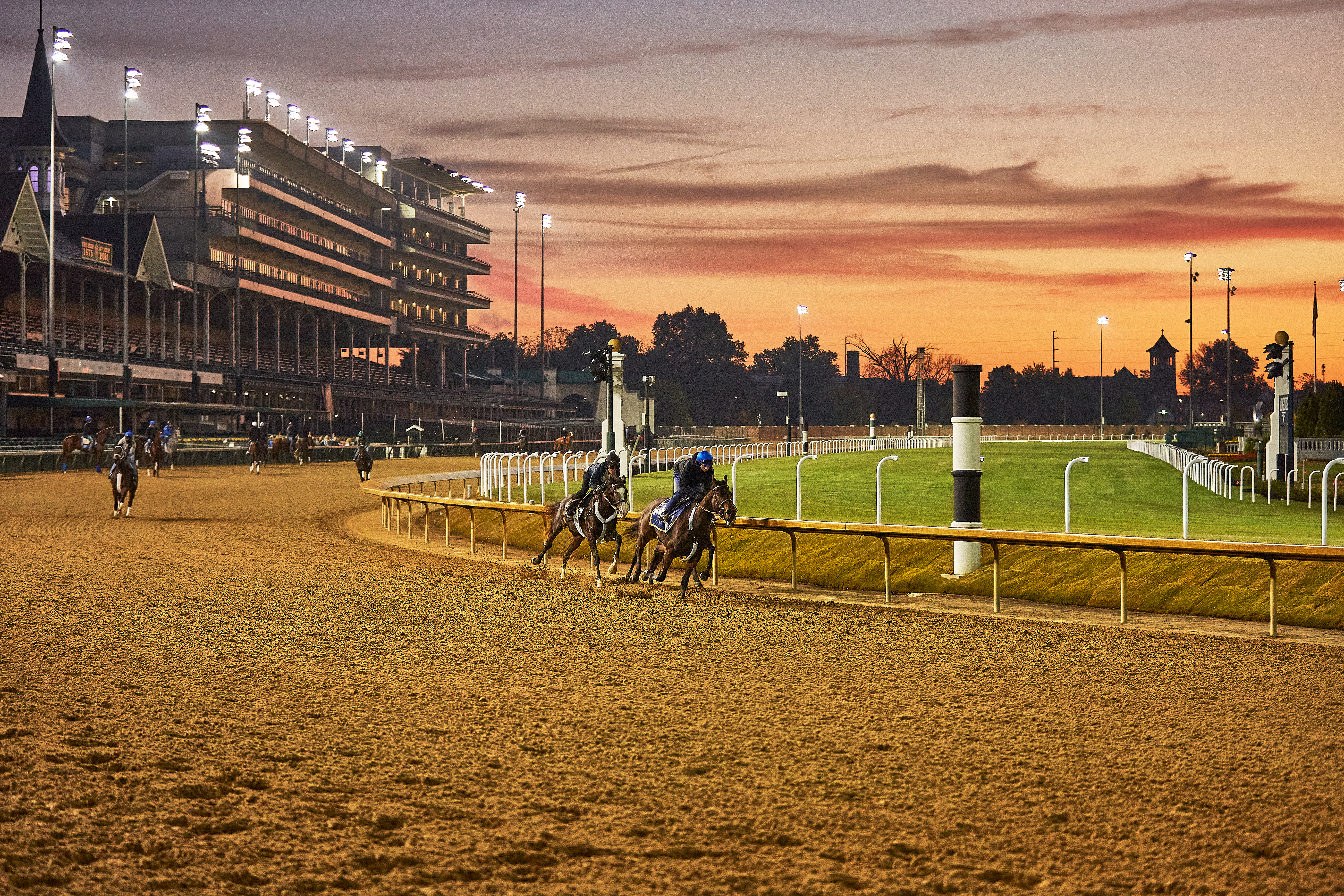 Horses working out at Churchill Downs